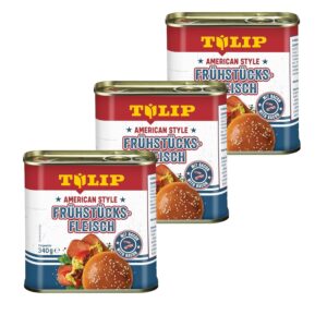 3 x Tulip American Style Breakfast Meat, 340 g, Delicious Canned Meat in Practical Preserve, Pork Breakfast Meat with Bacon, 87% Pork