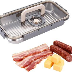 Stainless Steel Food Box with Lid and Date Display Fridge
