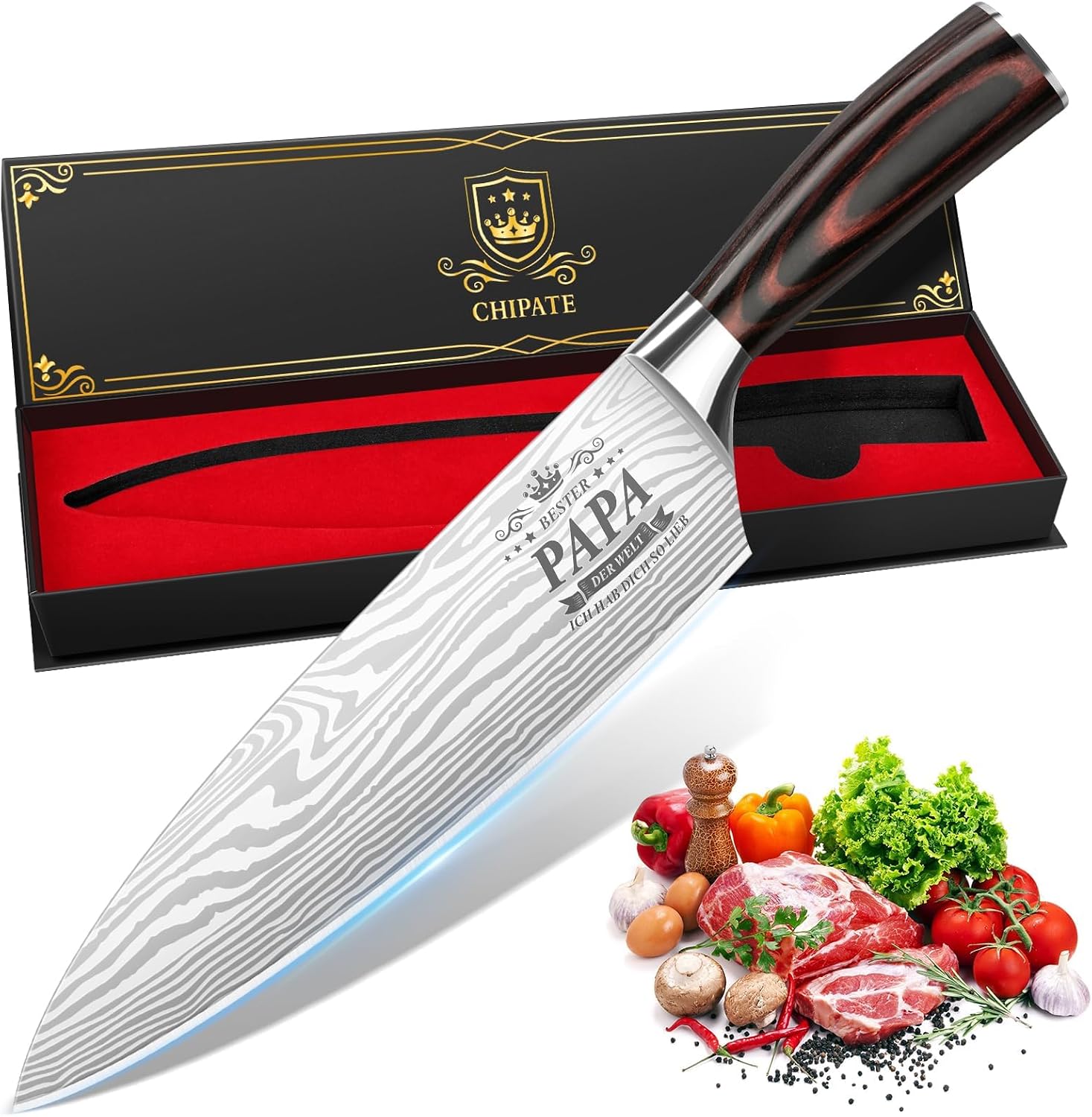 Chipate Dad Gift, Kitchen Knife Gifts for Dad, Gifts for Men, Professional Kitchen Knife - Birthday Gifts, Father's Day Gift, Christmas Gifts for Dad