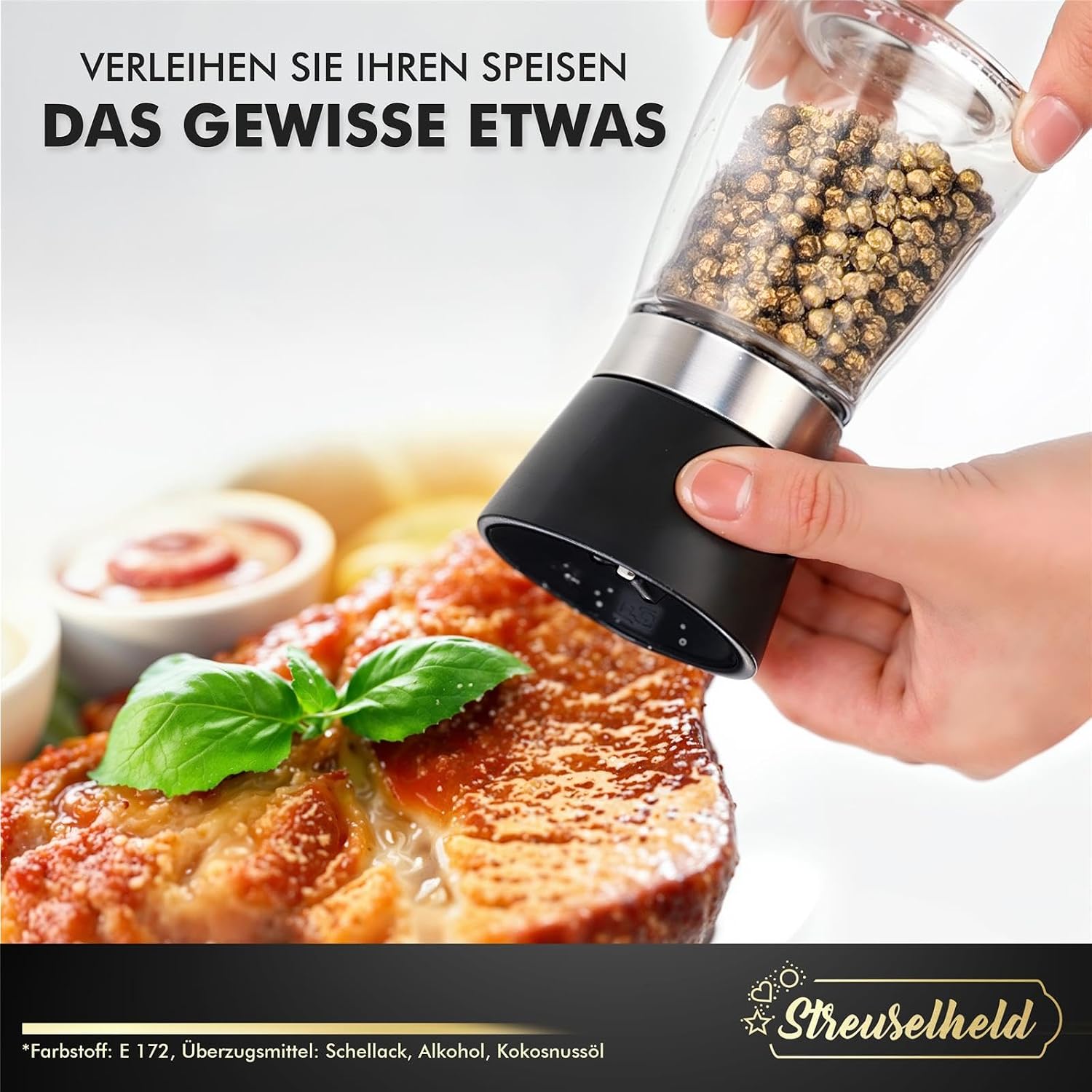 Streuselheld Salt and Pepper Mill with Gold Spices – Bild 5