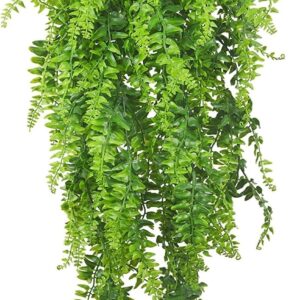 NOZEM Artificial Hanging Plants, Long Persian False Artificial Plant, Hanging Plastic Plant, Ivy, Large Green Plants for Indoor Outdoor Balcony Wall Pot Garden Decoration (Green, One Size)