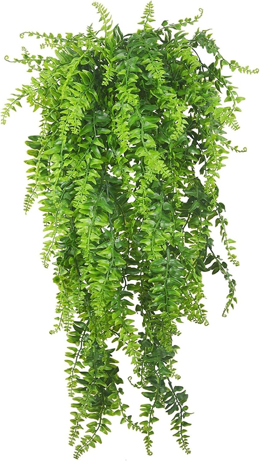 NOZEM Artificial Hanging Plants, Long Persian False Artificial Plant, Hanging Plastic Plant, Ivy, Large Green Plants for Indoor Outdoor Balcony Wall Pot Garden Decoration (Green, One Size)