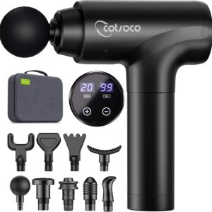 Massage Gun, Muscle Percussion Massager, Massage Gun with LED Touch Screen, 20 Speeds, 9 Massage Heads, Carry Bag, Quiet Electric Massage Gun, Gift for Men and Women