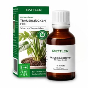 PATTLER Organic Neem Extract for Plants – 75 ml, Enough for up to 30 Plants. Plant Care for Fungus Gnats Control for Indoor Plants, Balcony & Garden, Plant-Based Formula with Neem Oil