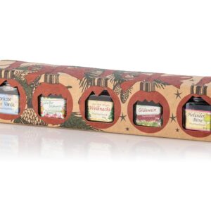 Puntzelhof Christmas Treat Box – Delicatessen Gift Set, 5 x 50 g Exquisite and Handmade Fruit Spread, Allgäu Delicatessen with Christmas Gift Packaging