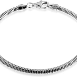Quadri – 925 silver bracelet – elegant snake chain for men/women, mesh width 3 mm – length 16.50 with extension up to 19 cm | 19 cm | 20 cm | 21.60 cm – certificate made in Italy