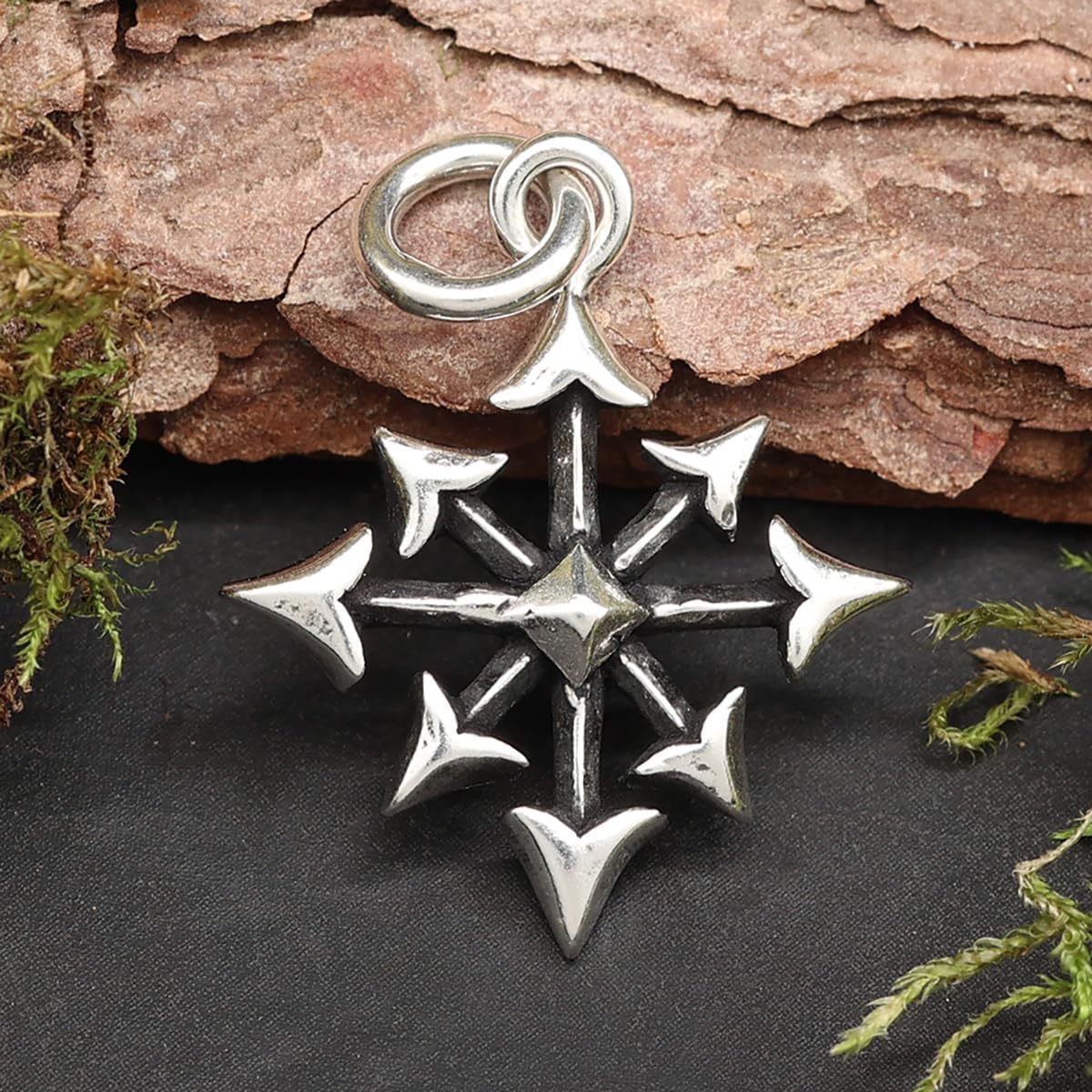 Chaos Star Pendant 925 Sterling Silver – length: 3 cm with Ucköse – Gothic Jewellery – Bild 2