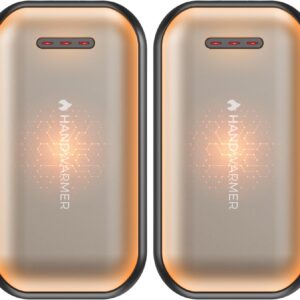 Electric Hand Warmer, Pack of 2, 6000 mAh Magnetic Pocket Warmer, USB-C Electric Hand Warmer, Rechargeable Quick Heating, 3 Heat Settings up to 55 °C, for Outdoor, Golf, Camping, Raynaud