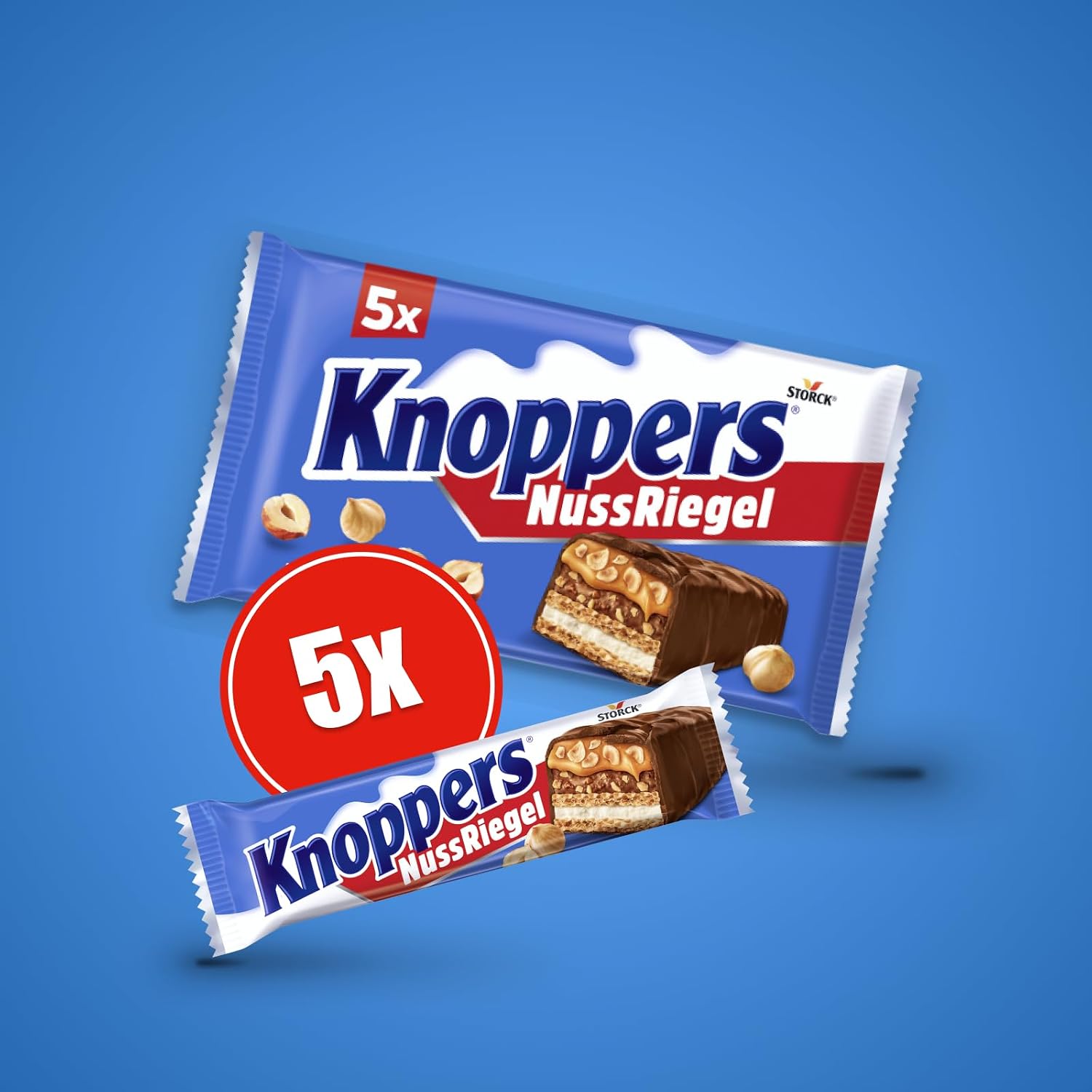 Knoppers Nut Bar, 5 Chocolate Bars with Hazelnuts & Caramel, 1 x 200 g – Bild 2