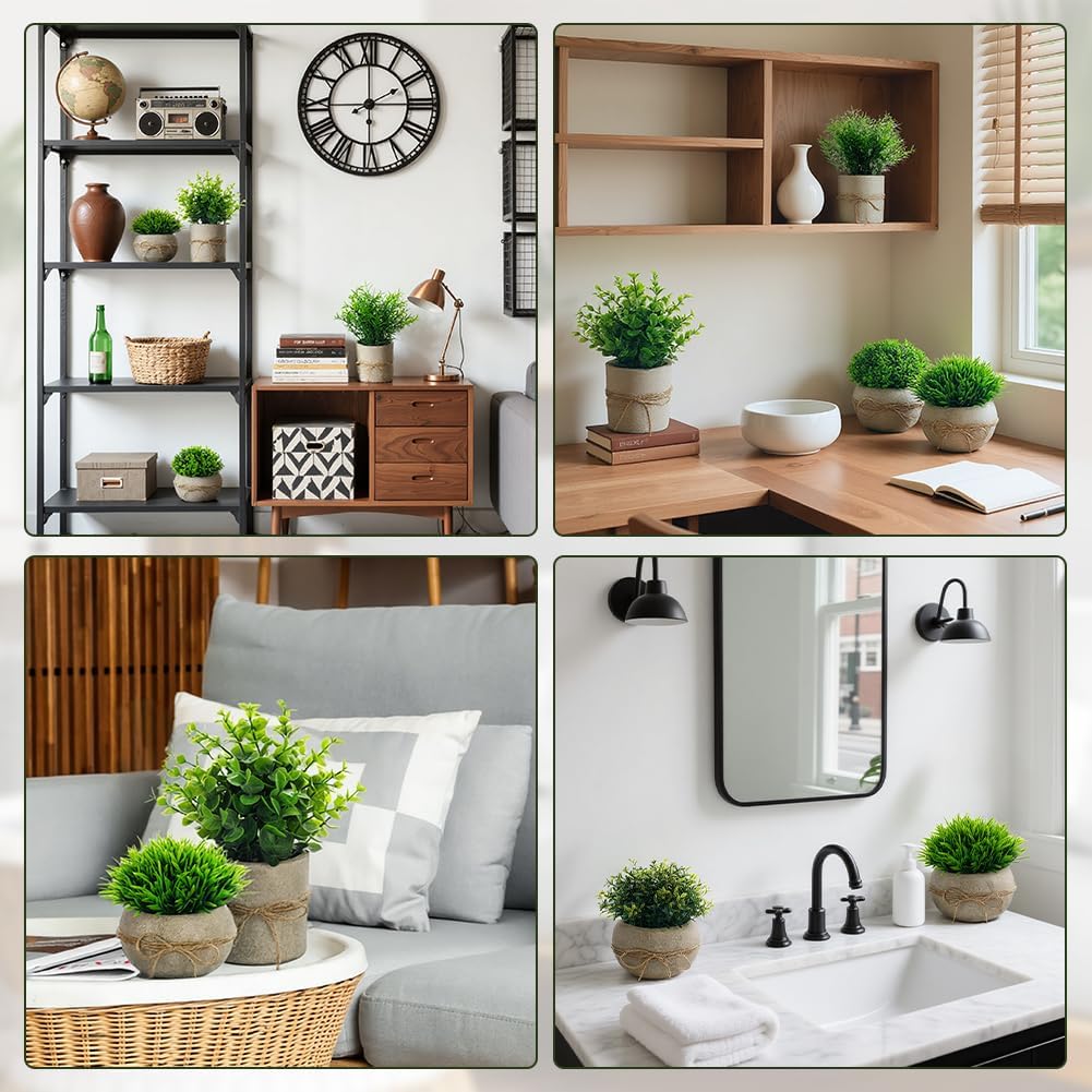 Vicloon Artificial Plant with Pot, Pack of 3 Artificial Plastic Plant Decoration, Small Artificial Plants in Pot, Plants Artificial Plant for Bedroom, Bathroom, Kitchen, Home, Indoor Decoration – Bild 7