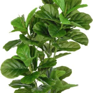 HOMCOM Artificial Ficus Plant 110cm Tall 90 Leaves with Pot Green