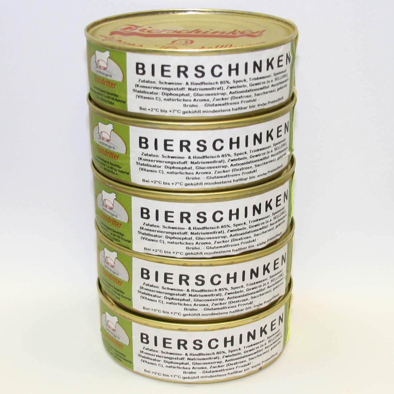 Beer Ham 5 x 200 g Canned Sausage, Value Set, Storage Set Landmetzgerei Sandritter – Bild 2