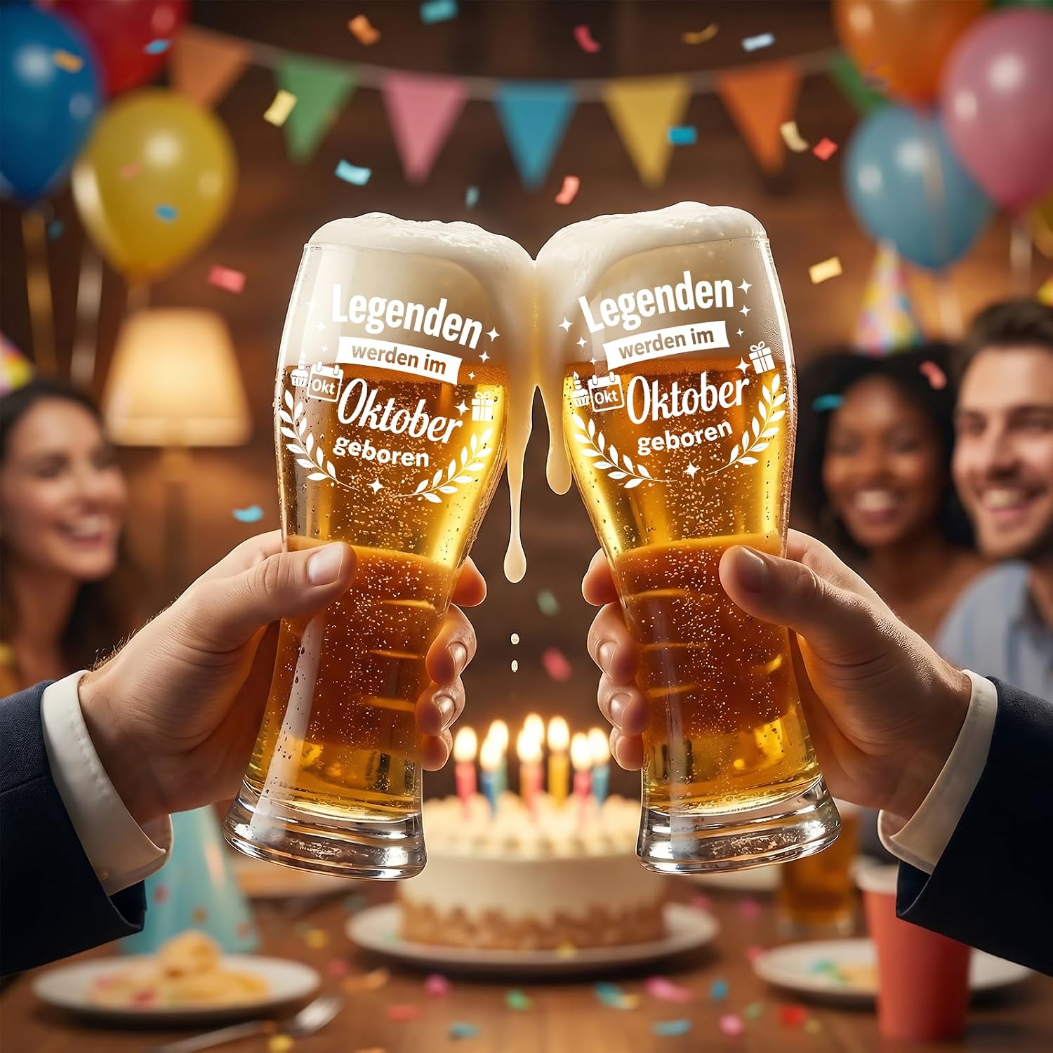 Birthday Gift for Men, Legends Are Born in October, Funny 470 ml Beer Glass Gifts for Dad, Father, Grandpa, Son, Best Friend, Ideal Gift Idea for Colleagues – Bild 6