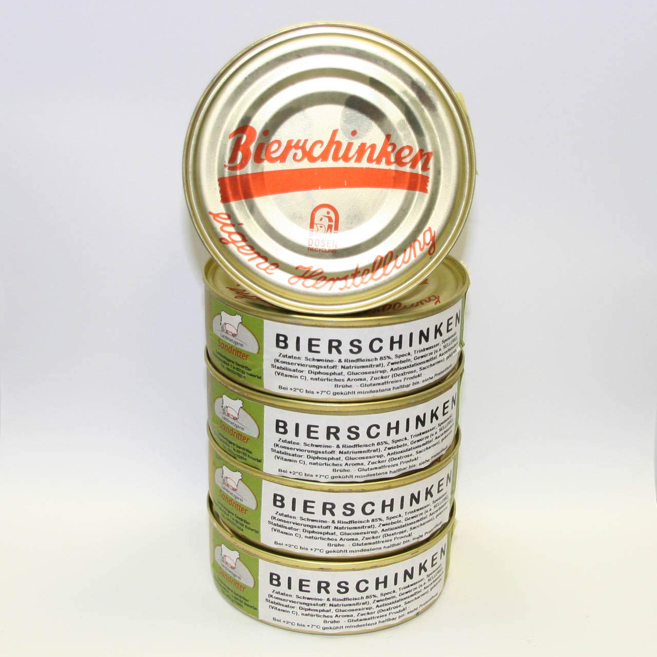 Beer Ham 5 x 200 g Canned Sausage, Value Set, Storage Set Landmetzgerei Sandritter