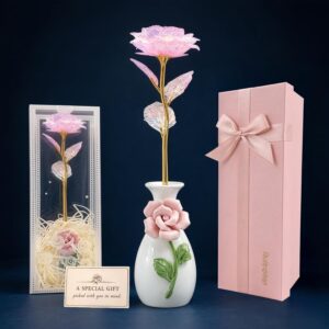 Infinity Rose, Gifts for Women, Eternal Rose in Glass, Eternal Rose, Heartwarming Gift for Mum, Grandma, Girlfriend and Wife, Ideal as a Gift or for Living Room Design