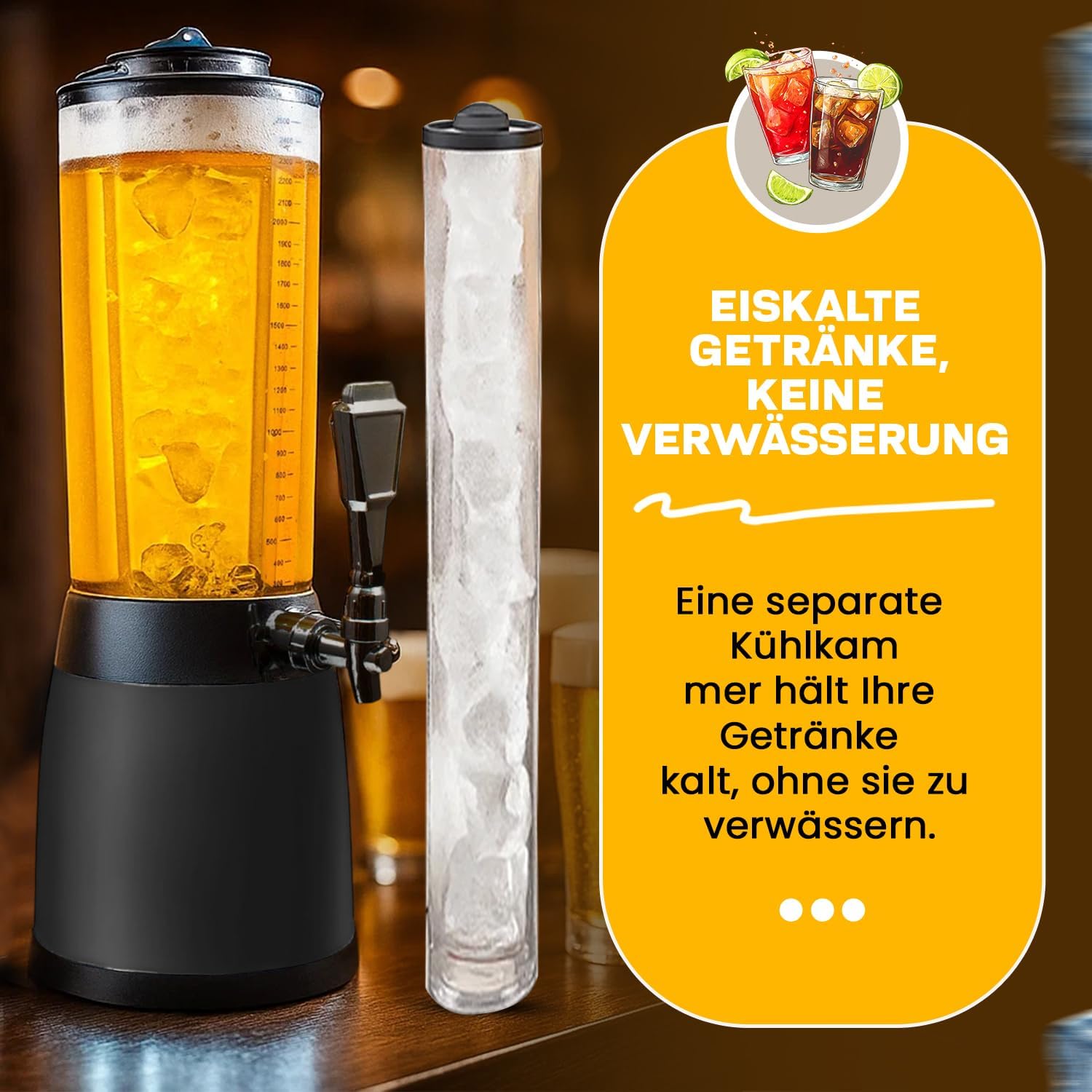 Kult Beer Column 4 Litres – Beer Tower Drinking Column with Tap – No Drips – Bild 6