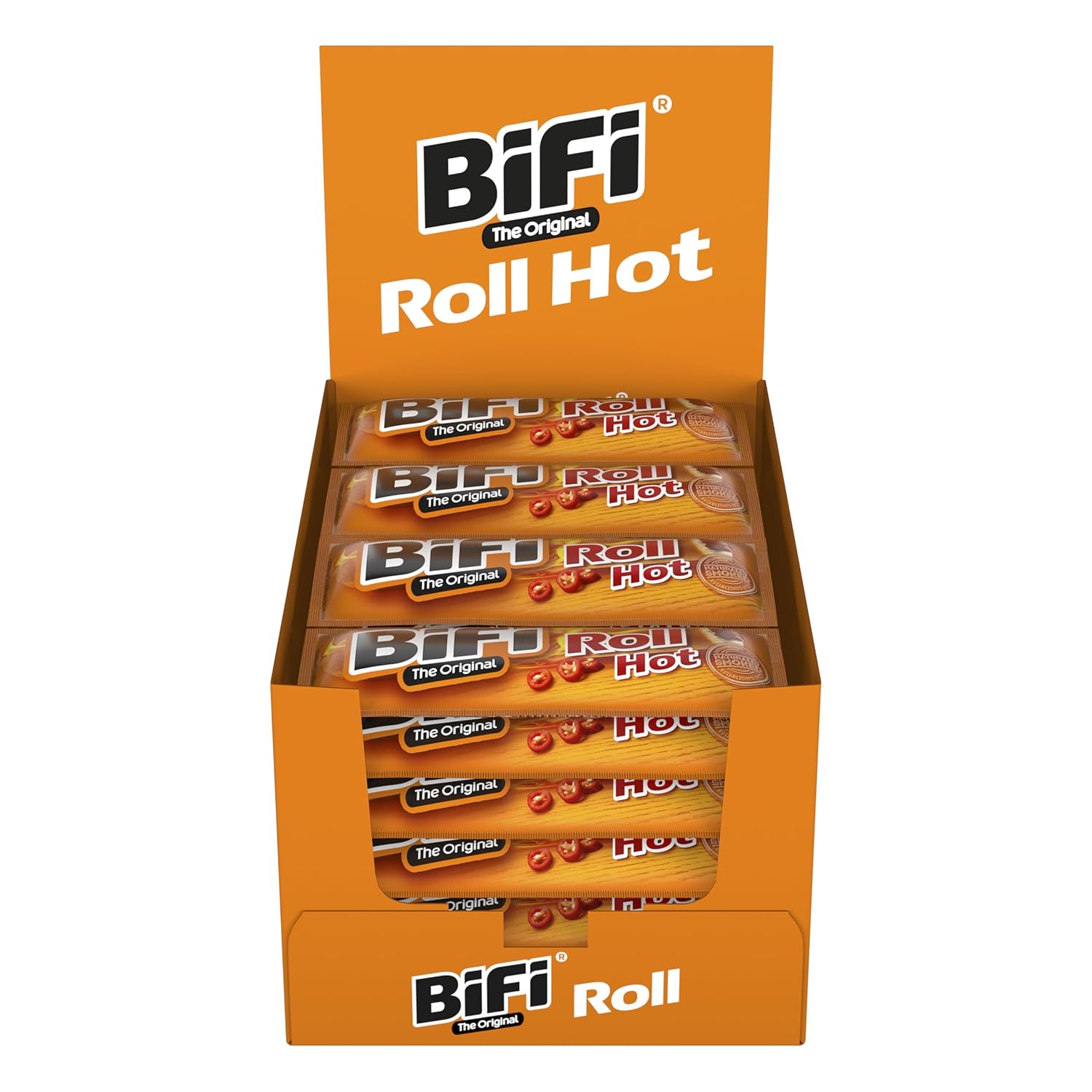 BiFi Roll Hot - Savoury Spicy Salami Meat Snack - Snack in Dough Coat - 24 Pack (24 x 50 g) – Bild 4