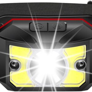 Winzwon Headlamp LED Rechargeable Head Torch with Red Light Waterproof