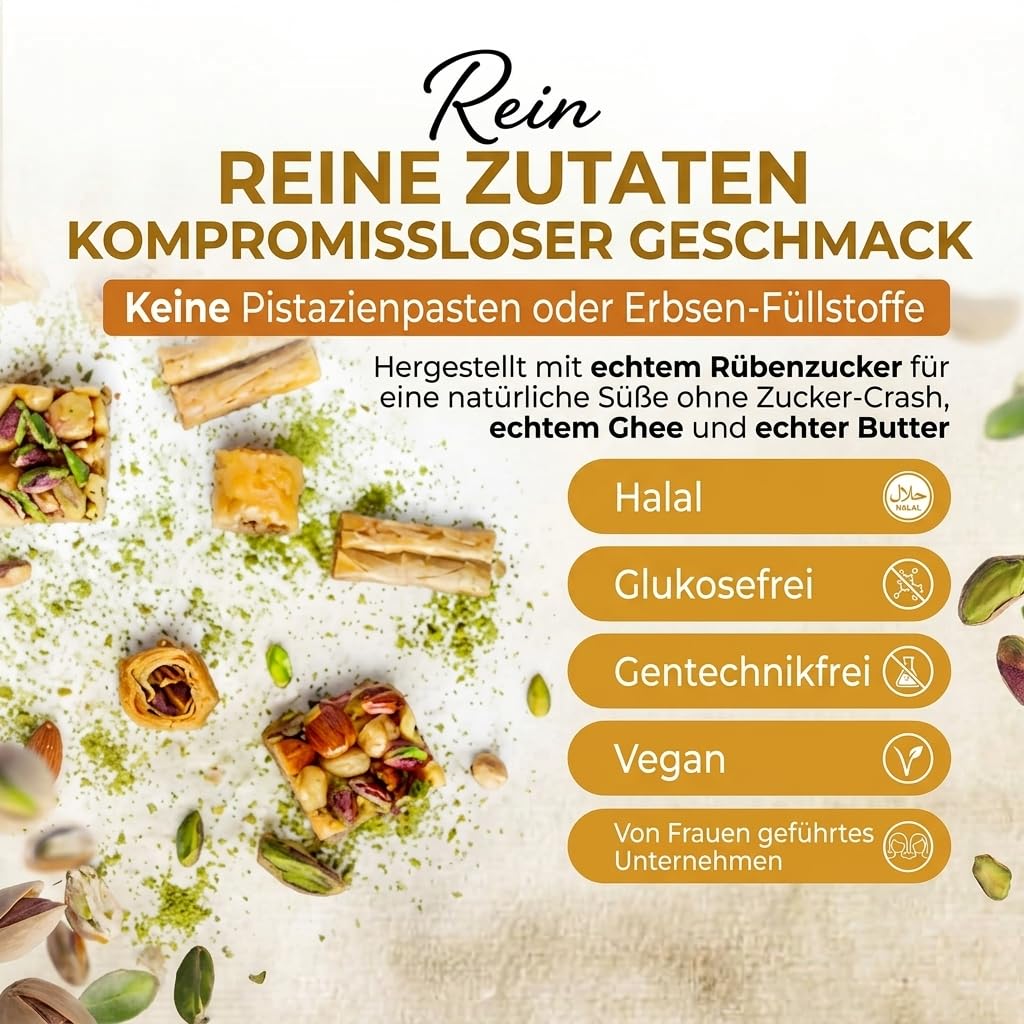 Mughe Gourmet Baklava with Pistachio Assortment Metal Gift Box 385g – Bild 5