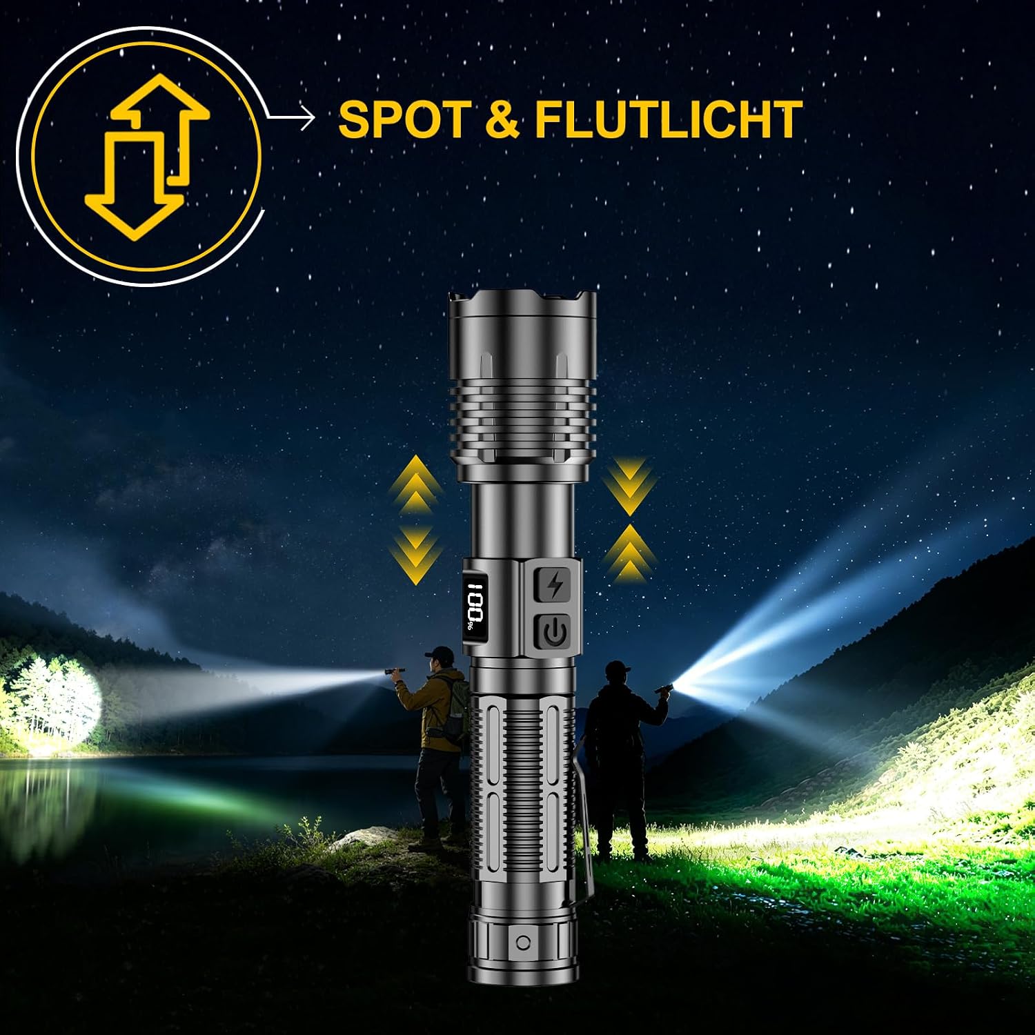 Torch LED Rechargeable 1000000 Lumen Extremely Bright 1500 m – Bild 2