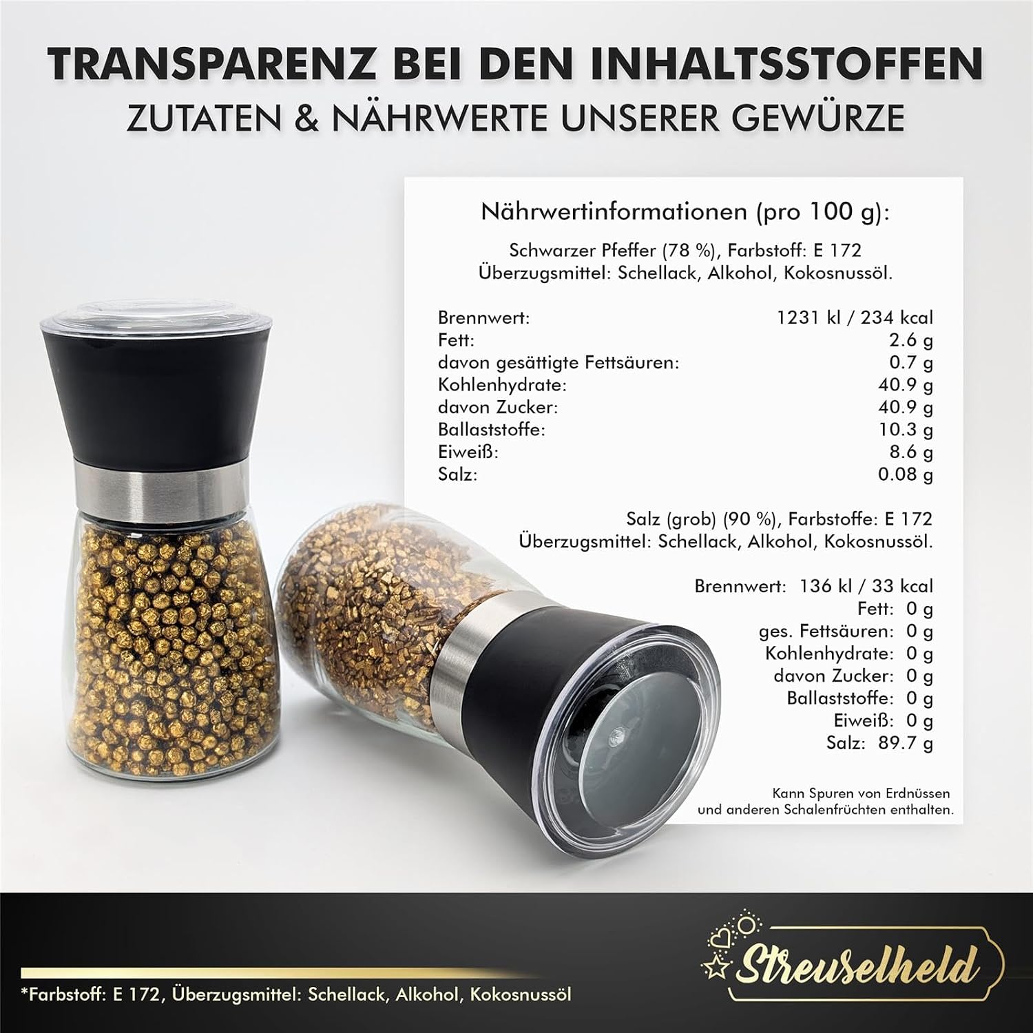 Streuselheld Salt and Pepper Mill with Gold Spices – Bild 6