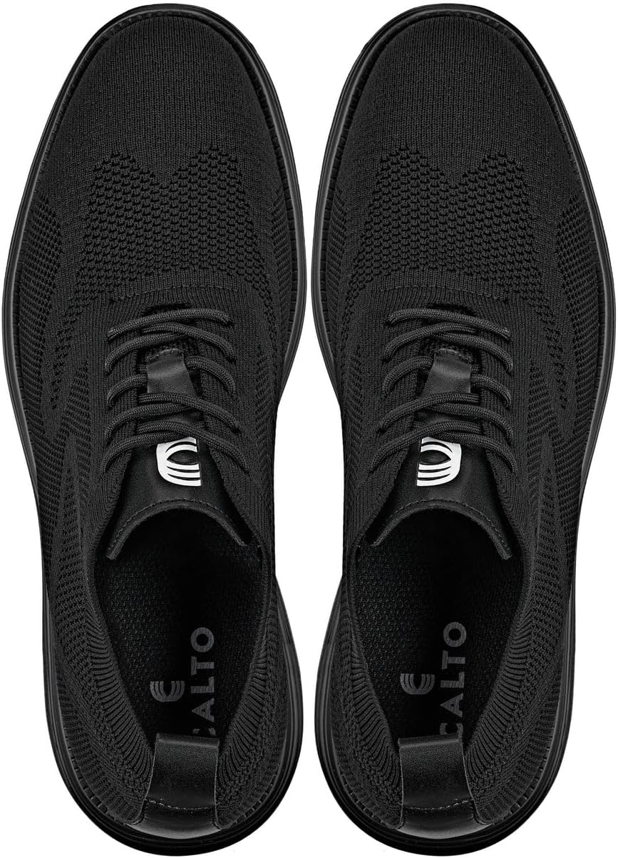 CALTO Men's Invisible Height Elevator Shoes - Ultra Lightweight Lace-Up Knitted Sporty Walker - 2.8" Larger – Bild 5