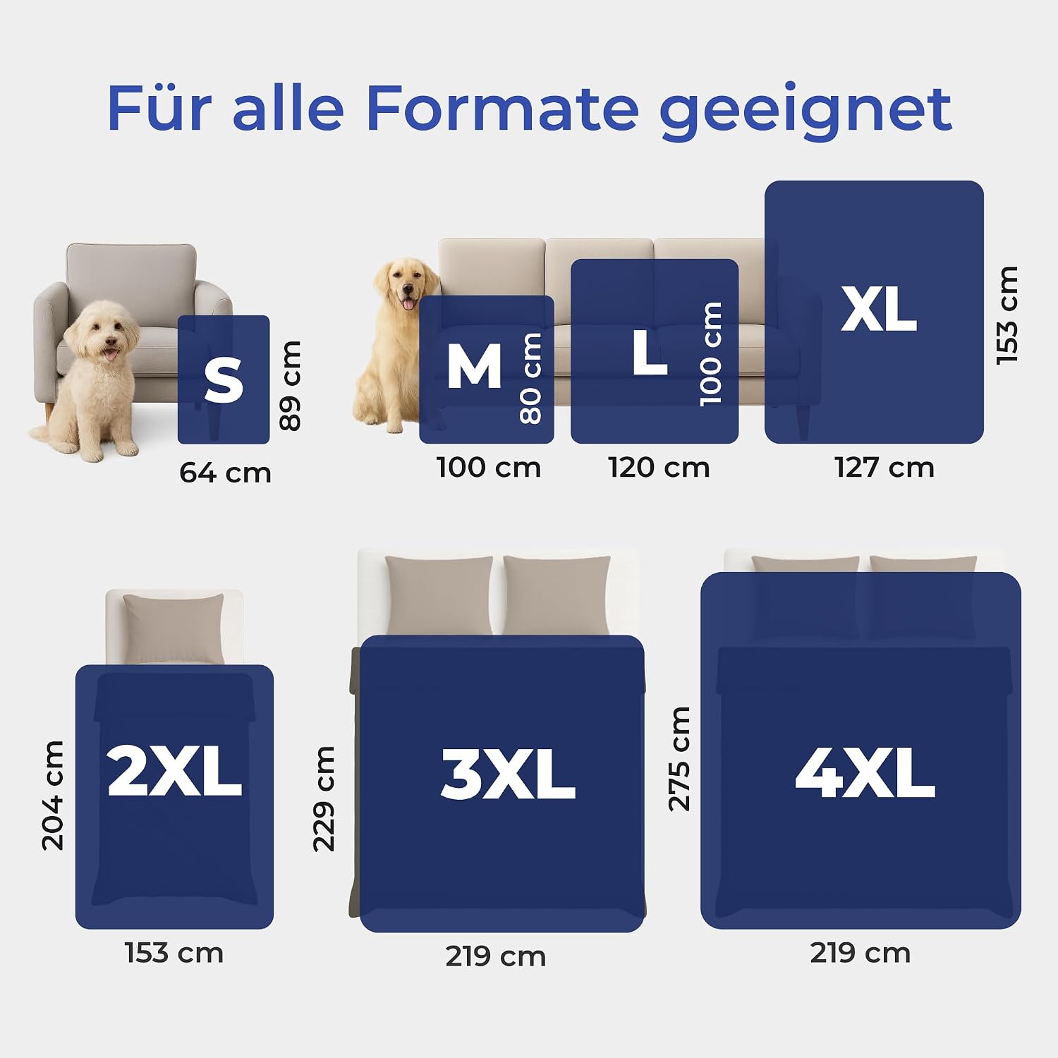 Dreamzie - Waterproof Dog Blanket Fluffy - 100 x 120 cm - Navy Blue – Bild 5