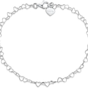 Amberta Women’s 925 Sterling Silver Heart Bracelet