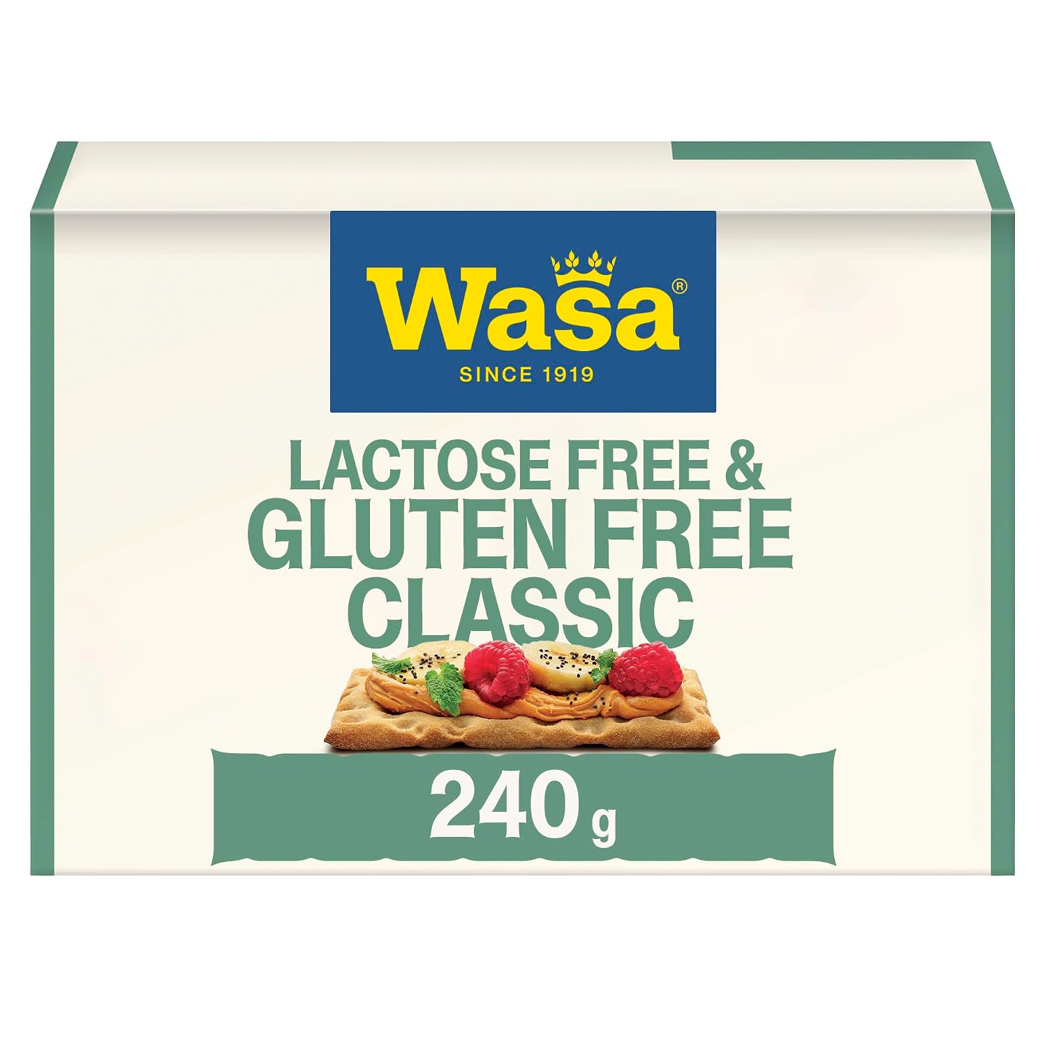 Wasa Gluten Free & Lactose Free Crispbread Classic, Pack of 10, 240 g