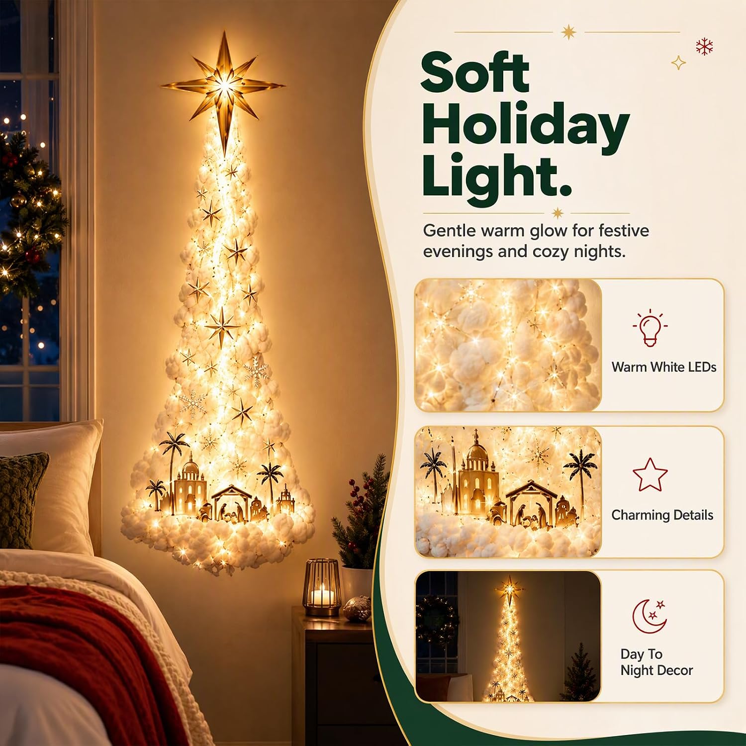 Christmas Magic Trail LED Wall Light - Snowfall Decoration – Bild 5