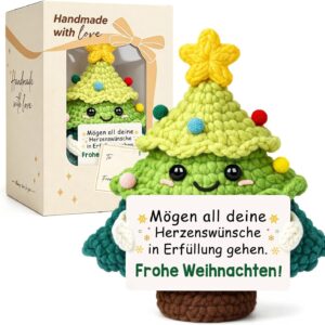 Gifts for Women Men - Hand Crocheted Christmas Tree, Lucky Charm, Christmas Gifts for Girlfriend, Boyfriend, Grandma, Grandpa, Mum, Dad, Colleague, Sister