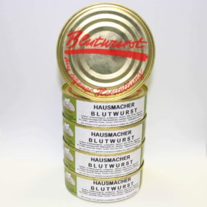 Hausmacher Blood Sausage 5 x 200 g Canned Sausage, Value Set, Storage Set Landmetzgerei Sandritter