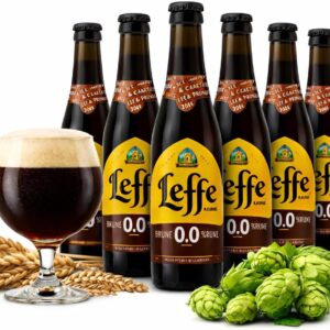Leffe Brune 0.0% Alcohol Free - 6 × 0.33 L | Dark Belgian Beer | Full Flavour Without Alcohol