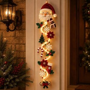 MerryCascade Christmas Decorative Door Hanger Illuminated LED Hanging