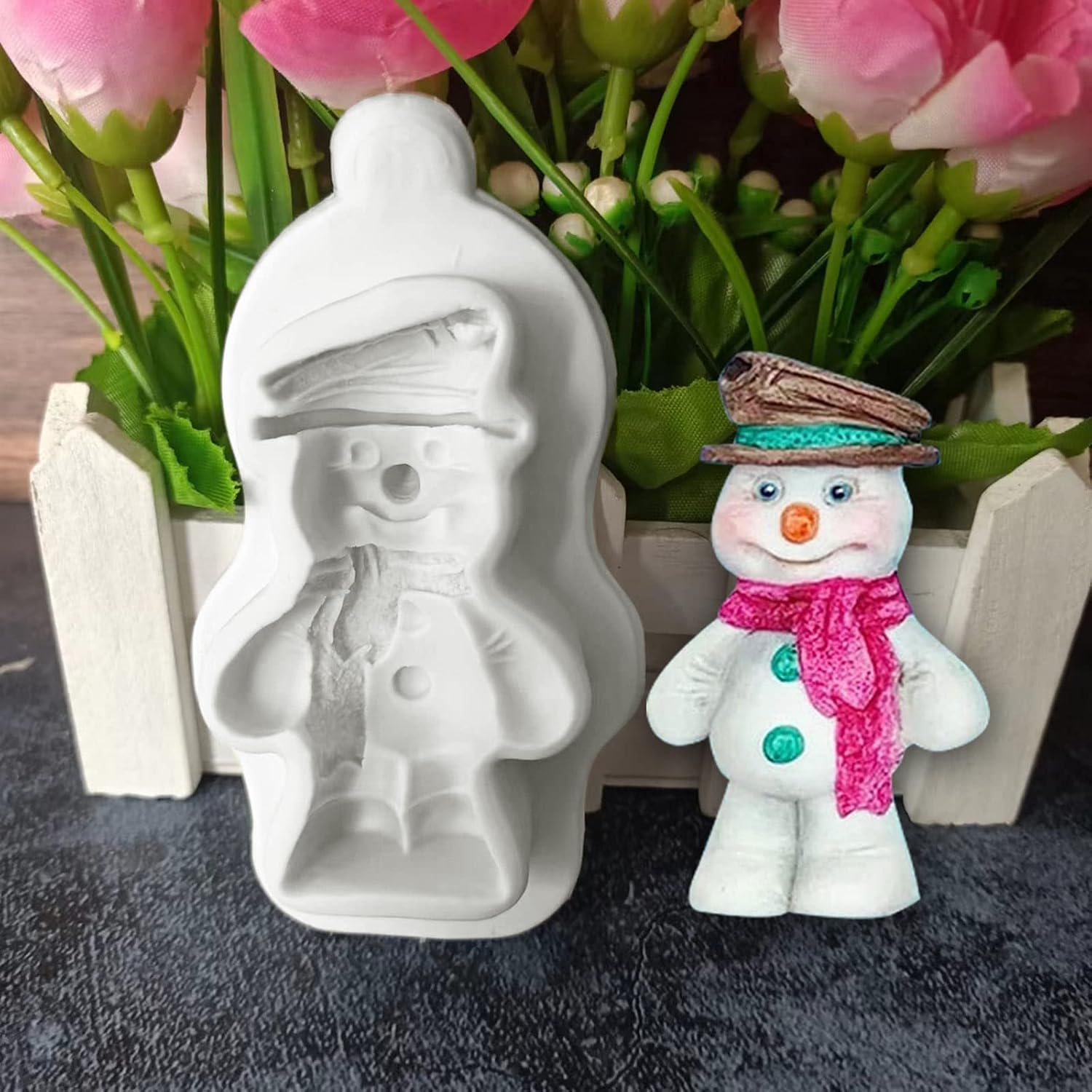 3D Christmas Santa Claus Elk Bear Boy Silicone Mould Cake Pastry Baking Mould for Making Chocolate Fondant Non-Stick Fondant Moulds for Cake Decoration Christmas 3D Silicone for – Bild 6