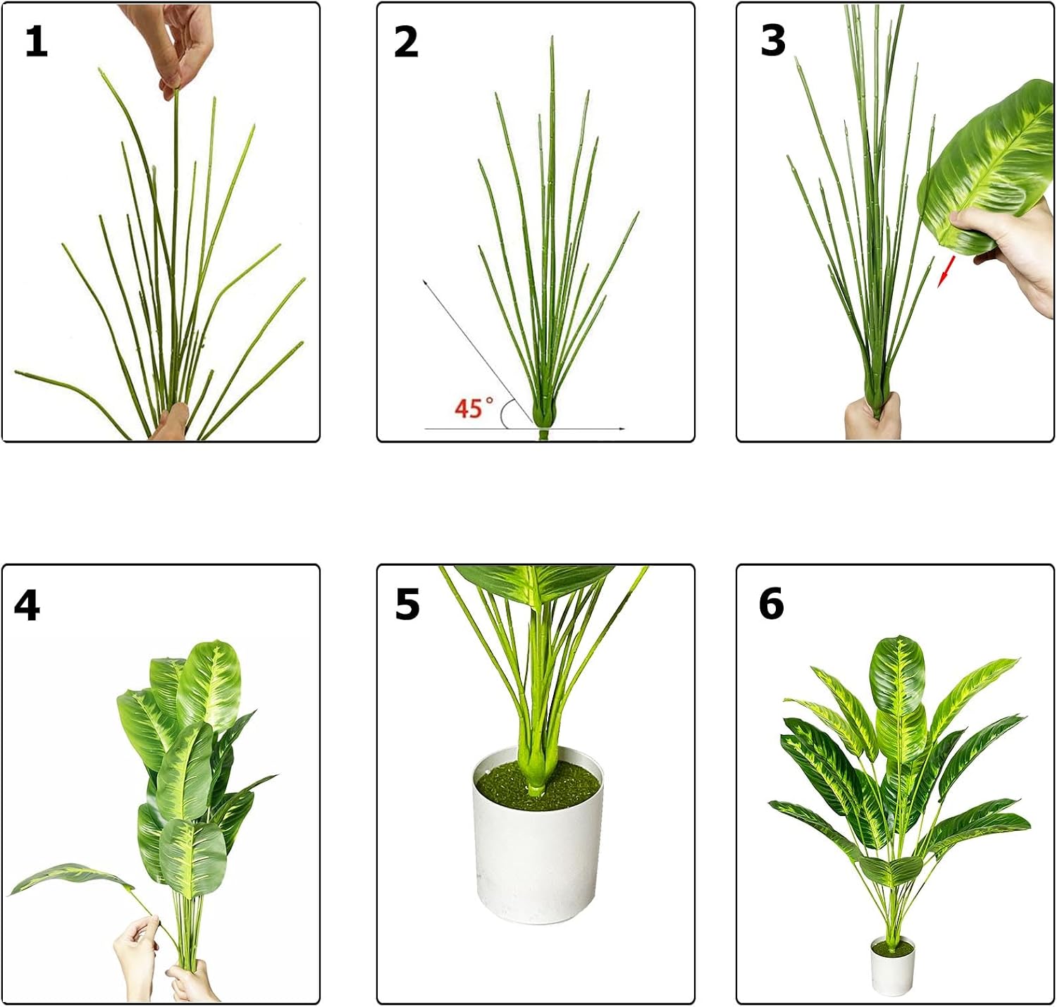Artificial Plant Like Real Plastic Artificial Plants Large in Pot Artificial Palm Tree Fake Palm Tree Decoration Bathroom Living Room Bedroom Balcony Wedding Indoor Outdoor Decoration (80 cm Yellow Bird of Paradise) – Bild 7