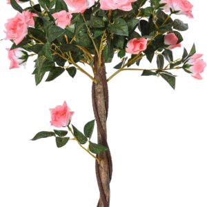 Outsunny Artificial Rose Plants Large 90 cm Artificial Plant with UV