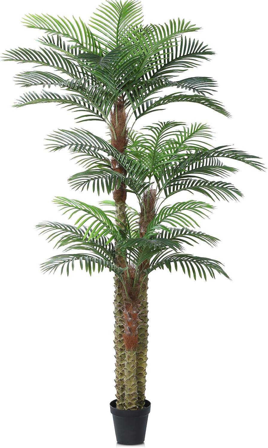 SOGUYI 240 cm Outdoor Artificial Palm Tree UV-Resistant Large Artificial Palm Tree