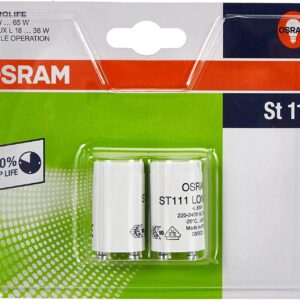 Osram Starter 111 Longlife - Single Switching of Fluorescent Tubes, Pack of 2, Grey