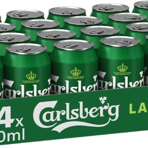 Carlsberg Premium Lager 5.0% Vol. Canned Beer 0.33 L | 24 Lagers with Fine Hop Note in 0.33 L Tin | Beer Palette Disposable (24 x 0.33 L)
