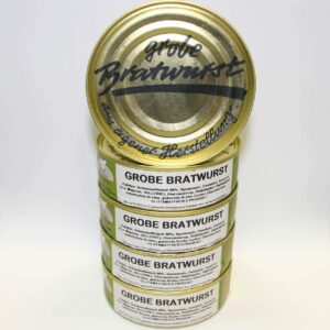 Coarse Bratwurst 5 x 200 g Canned Sausage, Value Set, Storage Set Landmetzgerei Sandritter