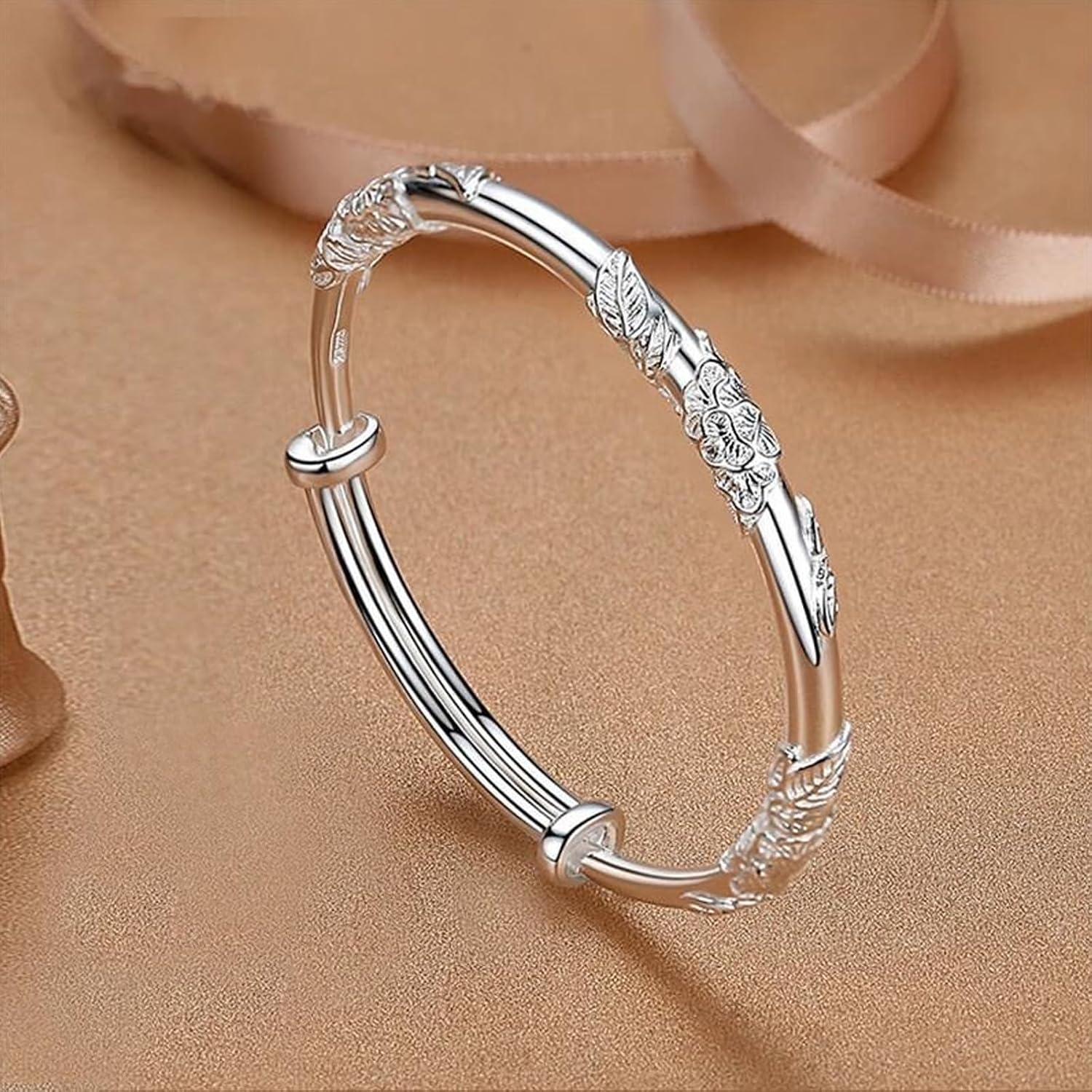 925 Sterling Silver Bracelets for Women, Delicate Adjustable Bracelet, Simple and Elegant Jewellery Gift for Birthday, Wedding Anniversary, Christmas, Standard, Metal, No Gemstone – Bild 7