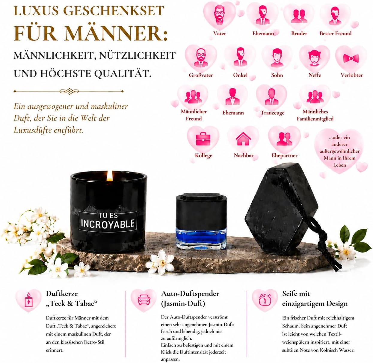 Gift for Men - Luxury Men's Gift Set with Mug, Scented Candle - Birthday Gift for Dad, Boyfriend, Husband, Brother – Bild 6