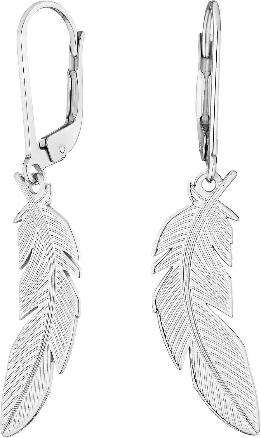 Women's Earrings 925 Silver Rhodium-Plated with Gift Box