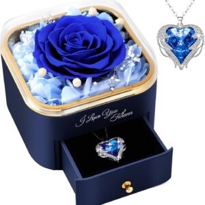 Eternal Real Rose Necklace Birthday Gift