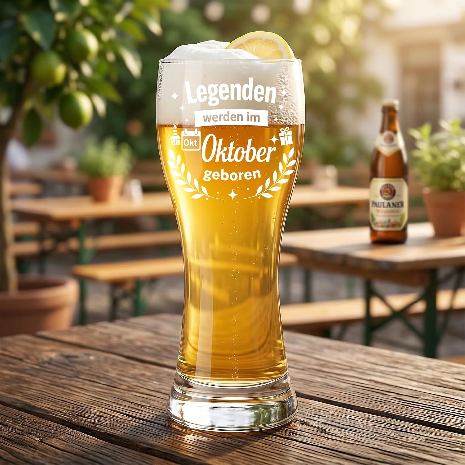 Birthday Gift for Men, Legends Are Born in October, Funny 470 ml Beer Glass Gifts for Dad, Father, Grandpa, Son, Best Friend, Ideal Gift Idea for Colleagues – Bild 3