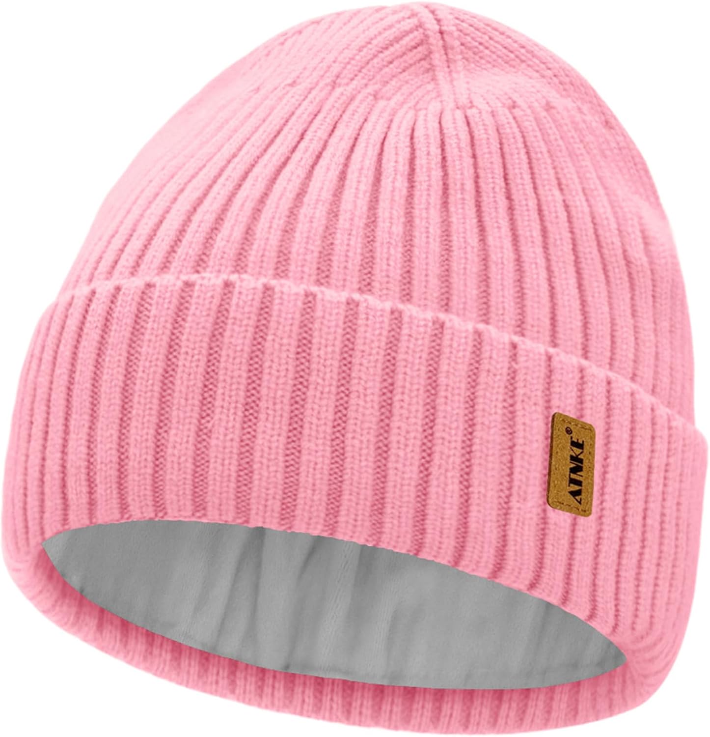 ATNKE Knitted Beanie Hat for Men and Women, Winter Soft Cuffs, Wooly, Stretchy, Thick, Warm, Fleece, Lined, Skull Hat, Everyday Gifts