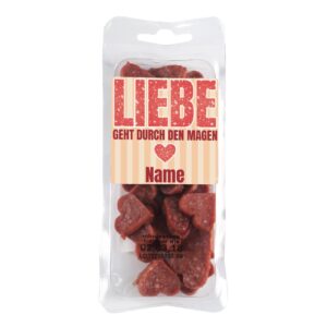 Herz & Heim Hearty Mini Salami - Love Goes Through the Stomach - with Name of Your Choice