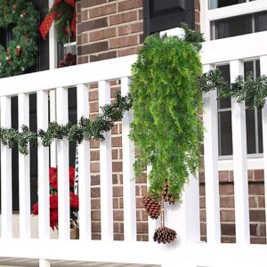 2 x Artificial Hanging Plants Long Persian Fern 115 cm
