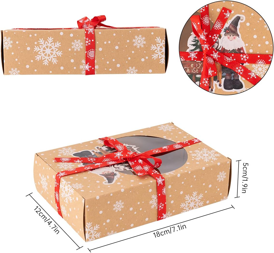 Pack of 12 Christmas Biscuit Boxes, Biscuit Packaging, Christmas Box, Biscuit Box, Cake Boxes with Viewing Window for Bakery, Chocolate, Chocolate Box Packaging – Bild 2